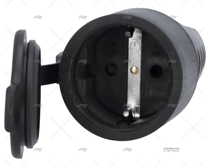 CLAVIJA ELEC. GOMA HEMBRA NEGRA 3PIN IP4
