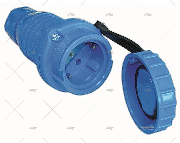 CLAVIJA ELEC HEMBRA ESTANCA IP68 AZUL