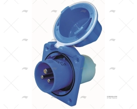 MALE POWER INLET  16A 2+T DIA.43 BLUE
