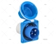 MALE POWER INLET  16A 2+T DIA.43 BLUE