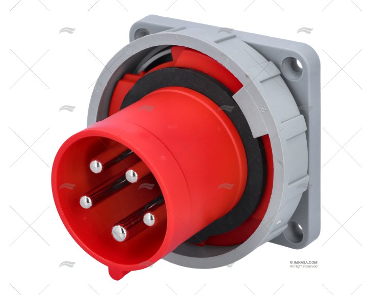 BASE ELETTRICA POPPA  63A 4+T DIA.72 ROSSA