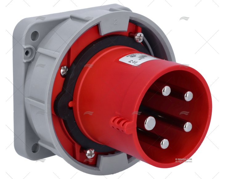 ELEC. MALE PLUG  63A 4+T DIA.72 RED