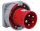 ELEC. MALE PLUG  63A 4+T DIA.72 RED