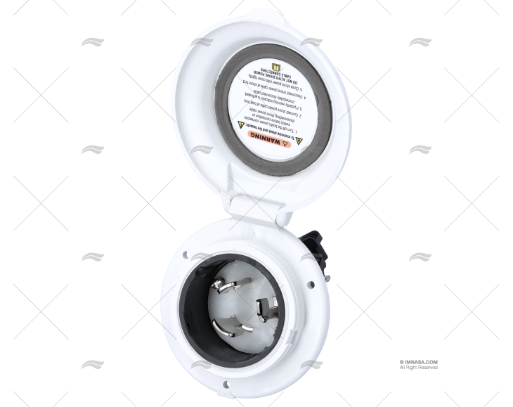 PVC RV ROUND POWER INLET W/COVER 50A
