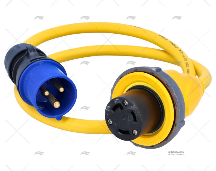 CAVO  1m GIALLO 16A MASCHIO/FEMMINA