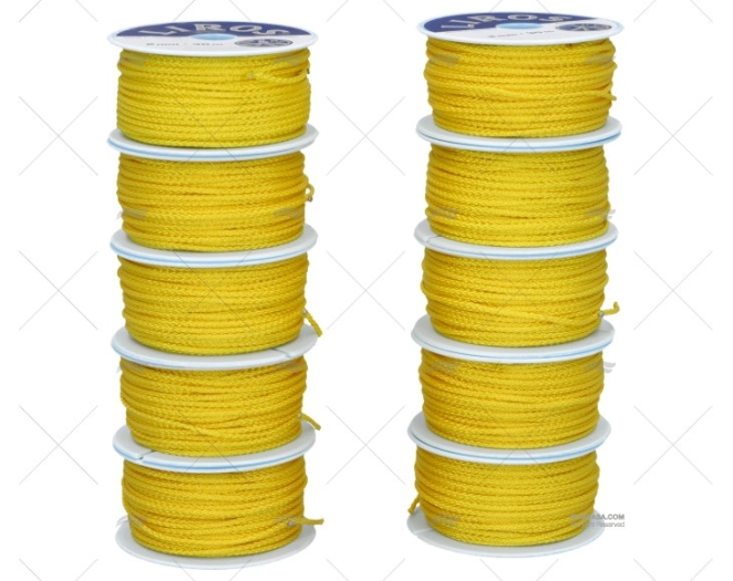 CAIXA BOBINAS POLIÉSTER AMARELO. 10x30m 2mm LIROS