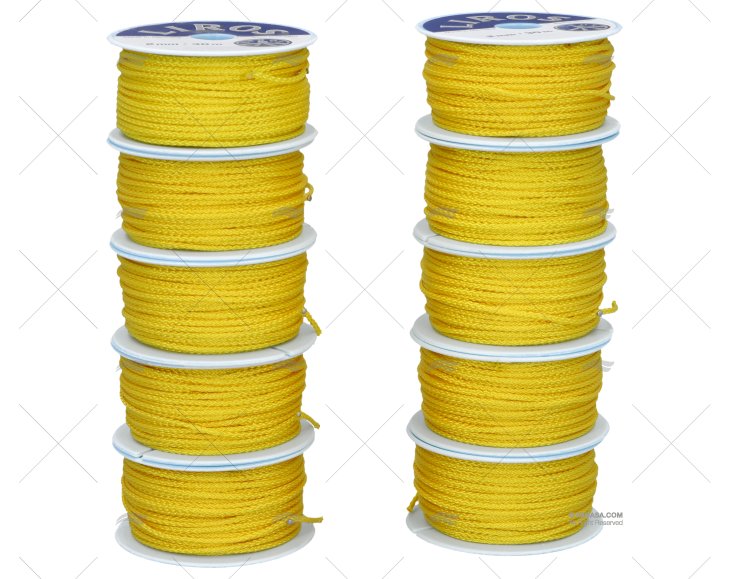 CAIXA BOBINAS POLIÉSTER AMARELO. 10x30m 2mm LIROS