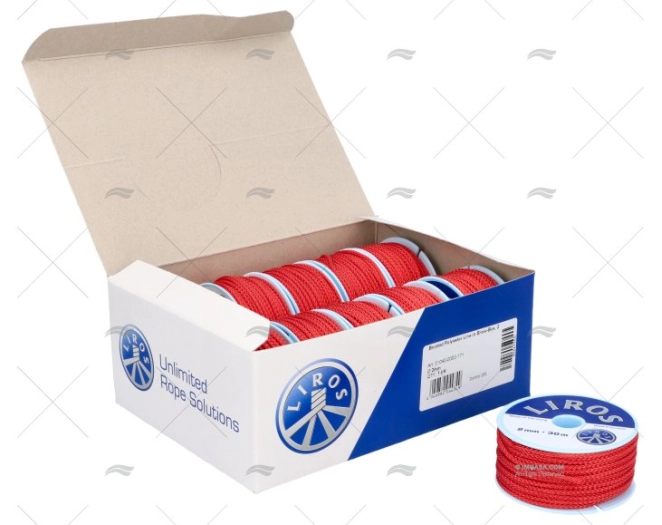 CAIXA BOBINAS POLIÉSTER VERMELHO 10x30m 2mm LIROS