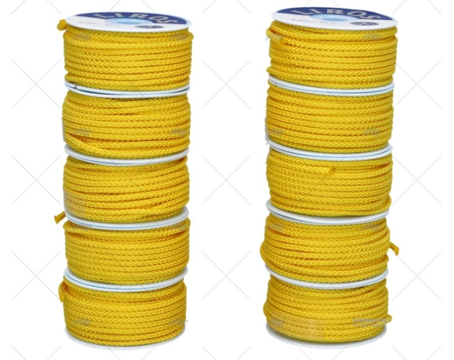 SCATOLA BOBINE POLIESTERE GIALLO. 10x15m 3mm LIROS
