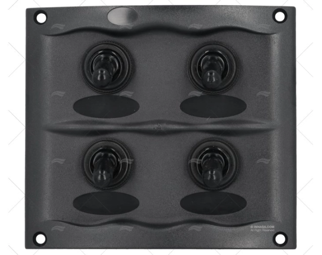 PANNELLO 4 POS 12V 20A NERO 107mm BEP