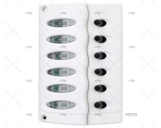 PAINEL 6 POS 12V 20A BRANCO 158x11 BEP