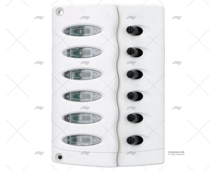 PAINEL 6 POS 12V 20A BRANCO 158x112 BEP