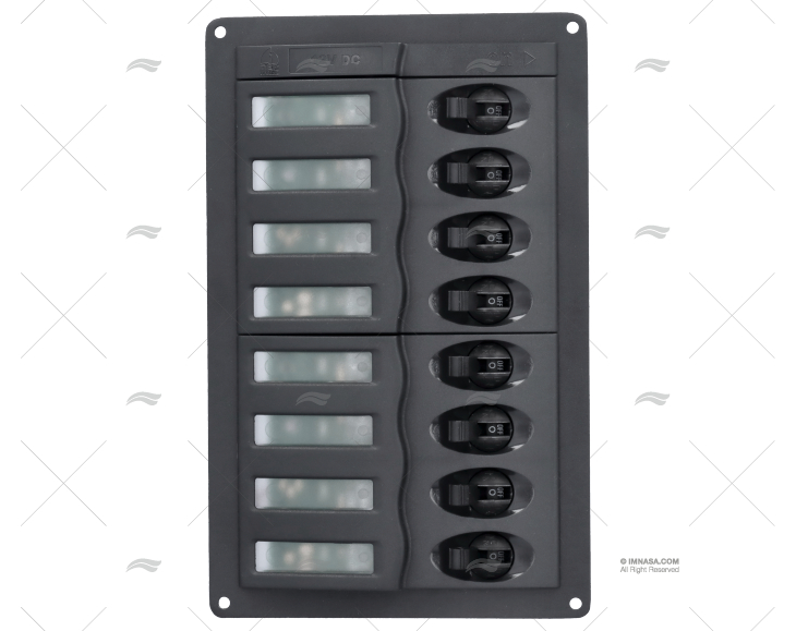 PANNELLO 8 POSTI VERTICALE 12V  GRIGIO BEP
