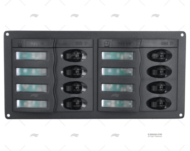SWITCH PANEL W/C.B. ON/OFF 12V BEP