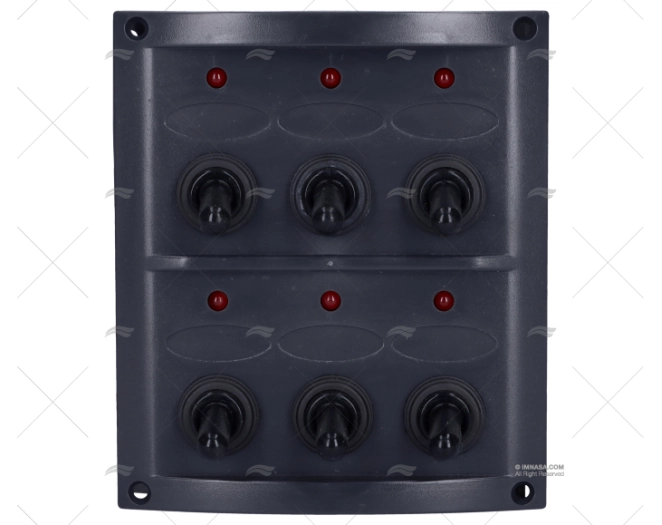 PANEL ELECTRICO 6 BOTONES 4-1/4" NEGRO CON LEDS