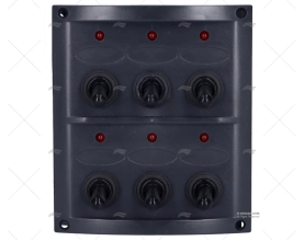 PANNELLO ELETTRICO 6 BOTTONI 4-1/4" NERO