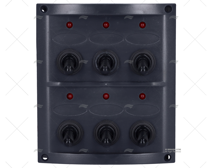 PANNELLO ELETTRICO 6 BOTTONI 4-1/4" NERO