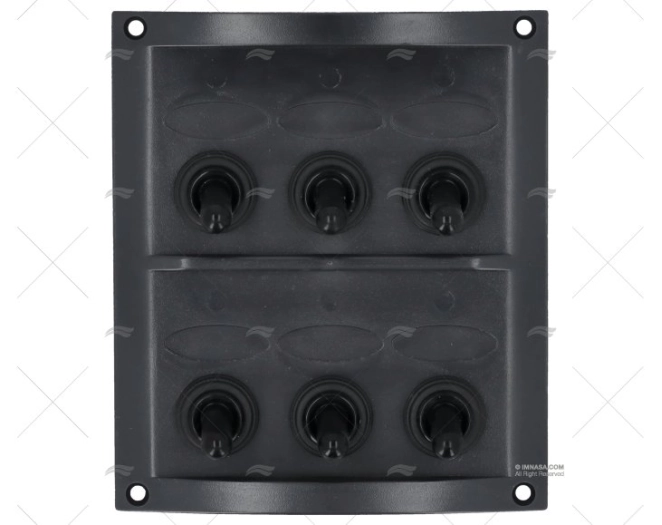 PANEL ELECTRICO 6 BOTONES 4-1/4" NEGRO SIN LEDS