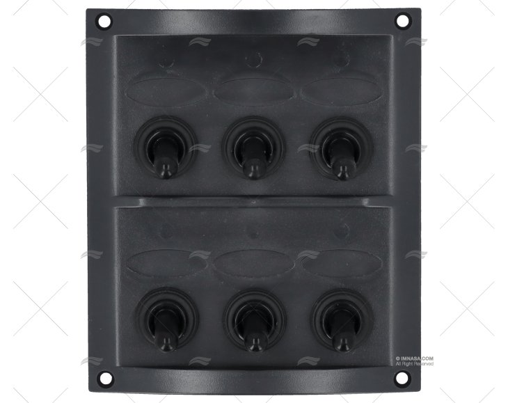 PAINEL ELÉCTRICO 6 BOTÕES 4-1/4" PRETO