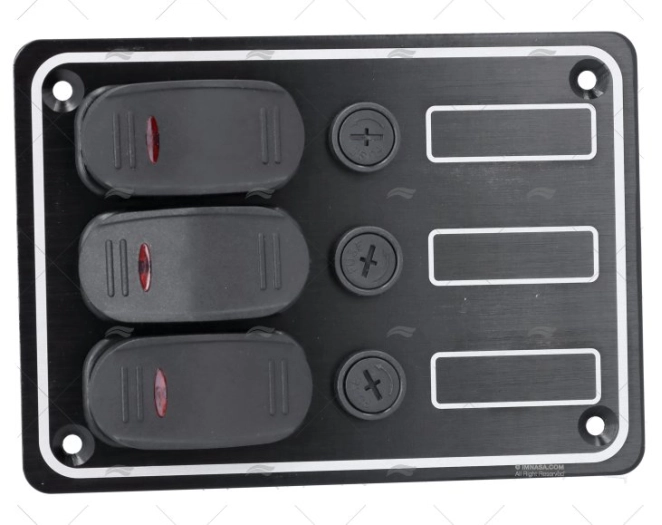 PAINEL ELÉCTRICO 3 BOTÕES 3-3/4" PRETO