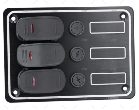 PAINEL ELÉCTRICO 3 BOTÕES 3-3/4" PRETO