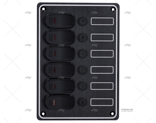 SWITCH PANEL 6 ELEMENTS 5-1/4 BLACK