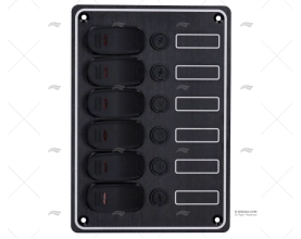 PANNELLO ELETTRICO 6 BOTTONI 5-1/4" NERO