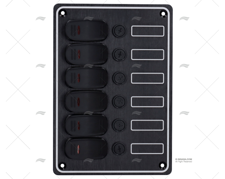 SWITCH PANEL 6 ELEMENTS 5-1/4 BLACK