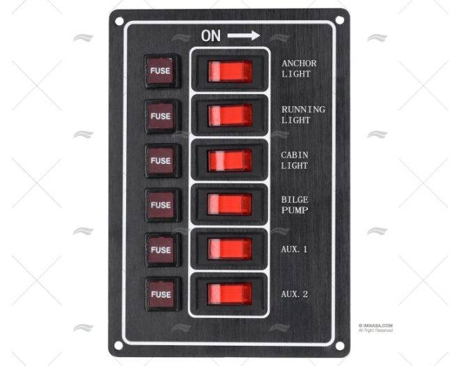 PANEL CONTROL VERTICAL CON INTERRUPTORES ILUMINADOS