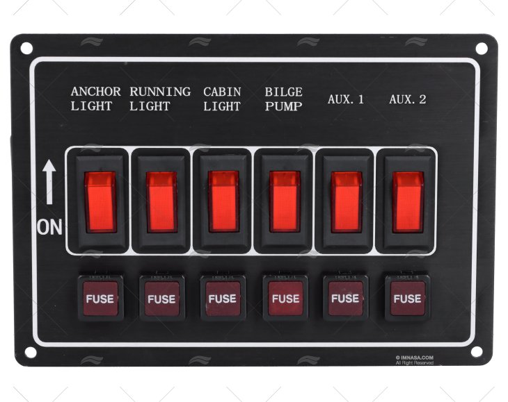 SWITCH PANEL 6 POS. 12V 15A