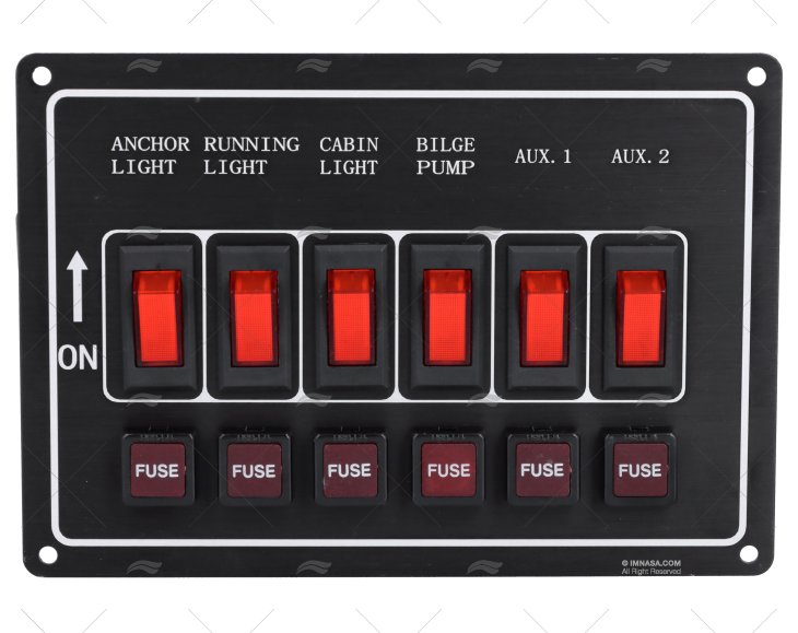 SWITCH PANEL 6 POS. 12V 15A SWITCH PANEL 6 POS. 12V 15A