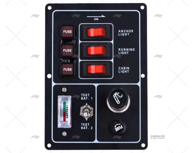 PANNELLO CONTROLLO LIV.BATTERIA, ACCENDINI E INTERRUTTORI.
