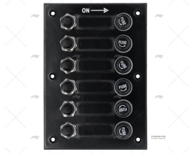 PANNELLO INTERRUTTORE 6P 12/24V 114x161x35mm
