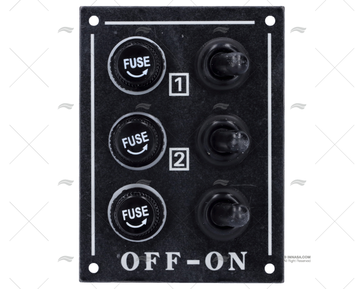 SWITCH PANEL 3 FUSE HOLDER 10A 70x90mm