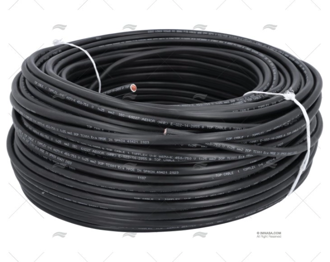 CAVO H05V/H07V 25    NERO       100m