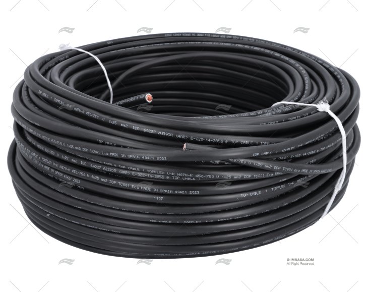 CABLE H05V/H07V 25  BLACK 100m