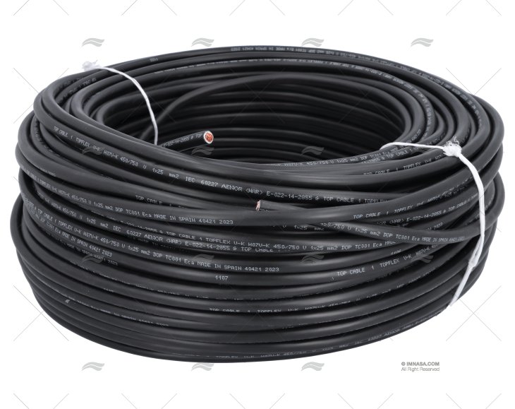 CABLE H05V/H07V 25    NEGRO       100m