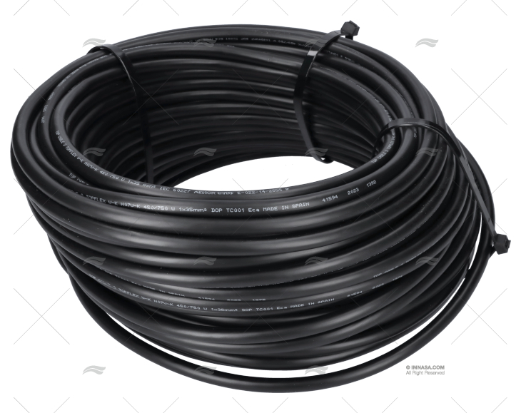 CABLE H05V/H07V 50   NOIR /  50 MTS