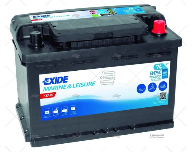 BATERIA 74A SERVICIO EXIDE MARINE