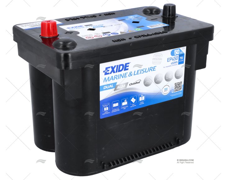 BATTERIA  50A AGM EXIDE DUAL MARINE