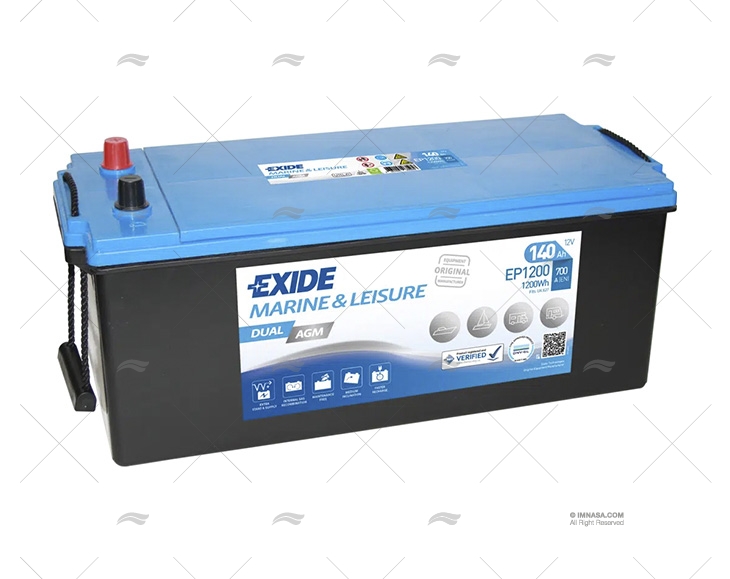 BATTERIA 140A AGM EXIDE DUAL MARINE