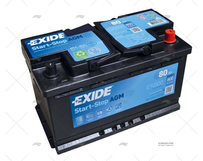 BATTERIE NAUTIQUE ECODRY AGM 72AMP.