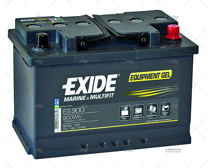 BATTERIA  80A GEL EXIDE MARINE