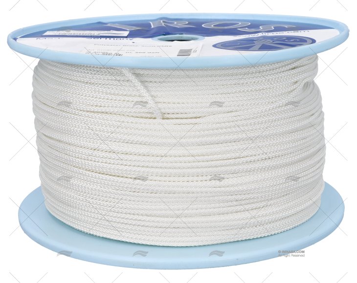 ROPE  BRAIDED POLYESTER 3mm WHITE 500MT