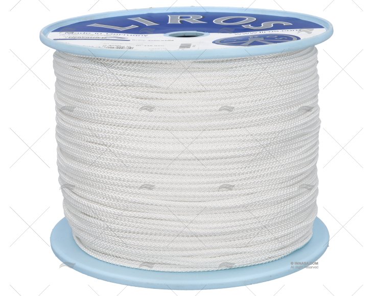 ROPE  BRAIDED POLYESTER 4mm WHITE 500MT