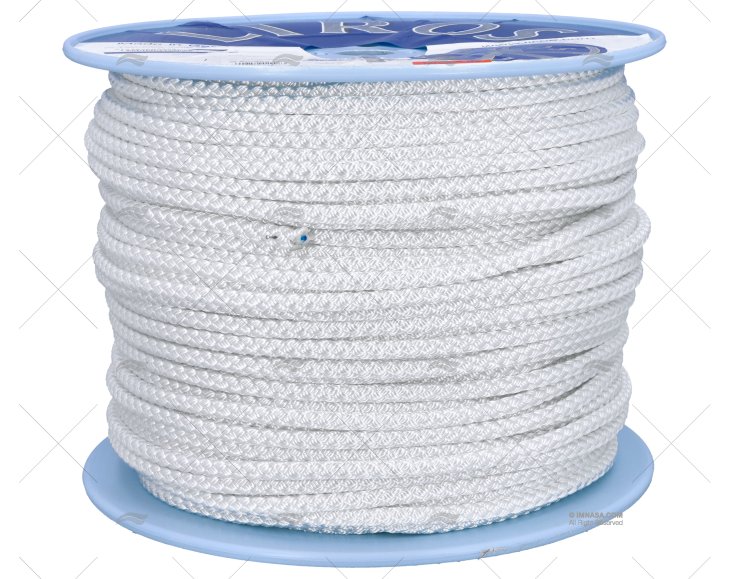 CIMA TRECCIATA POLIESTERE 08mm BIANCO 200m LIROS