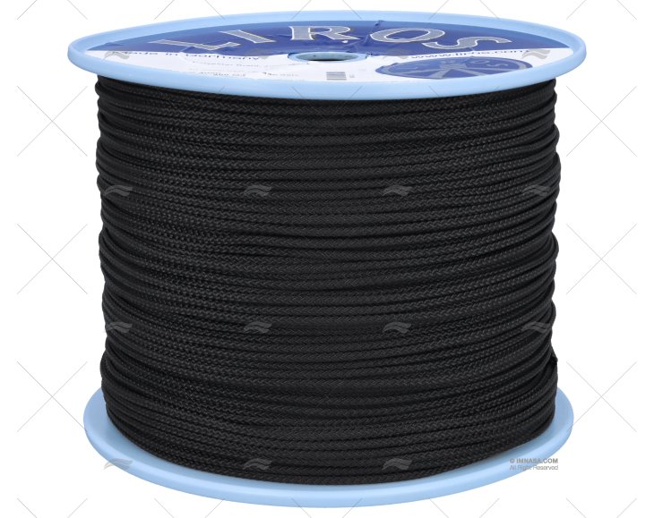 CIMA TRECCIATA POLIESTERE 04mm NERO  500m LIROS
