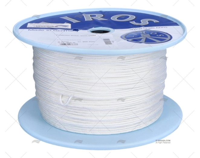 CORDAGE TRESSE POLYESTER 03mm BLANC 500m LIROS