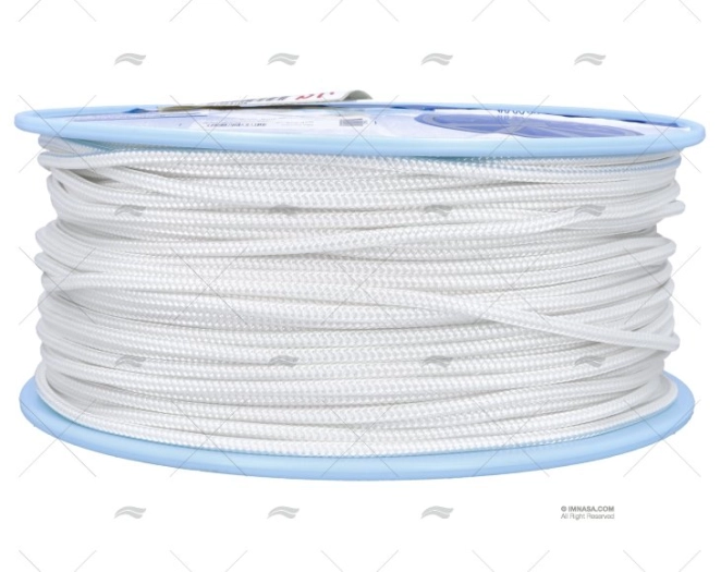 CORDAGE TRESSE POLYESTER 06mm BLANC 200m LIROS