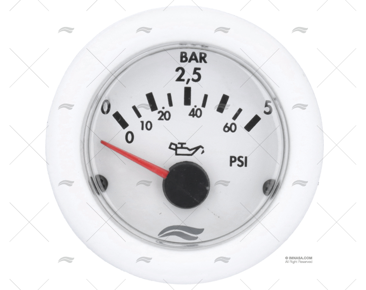 MANOMETRO  5BAR BIANCO BRM IMNASA